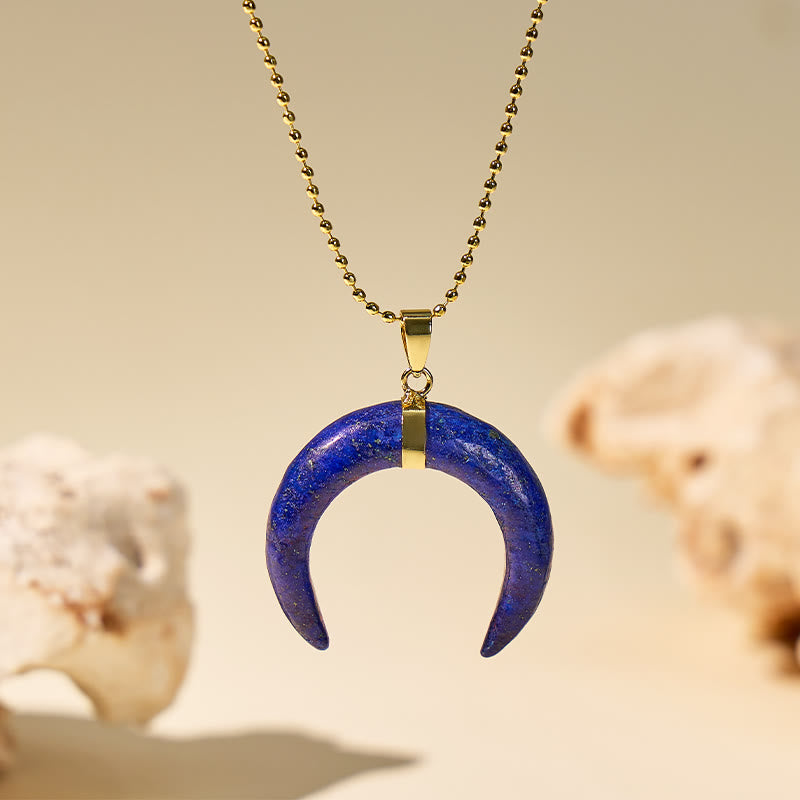 FuAttract Calm Love Intuition & Spiritual Balance Crescent Moon Multi-Stone Necklace - Lapis Lazuli - image 16