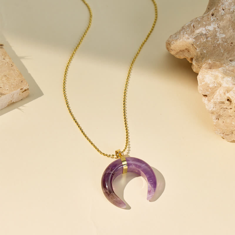 FuAttract Calm Love Intuition & Spiritual Balance Crescent Moon Multi-Stone Necklace - image 5