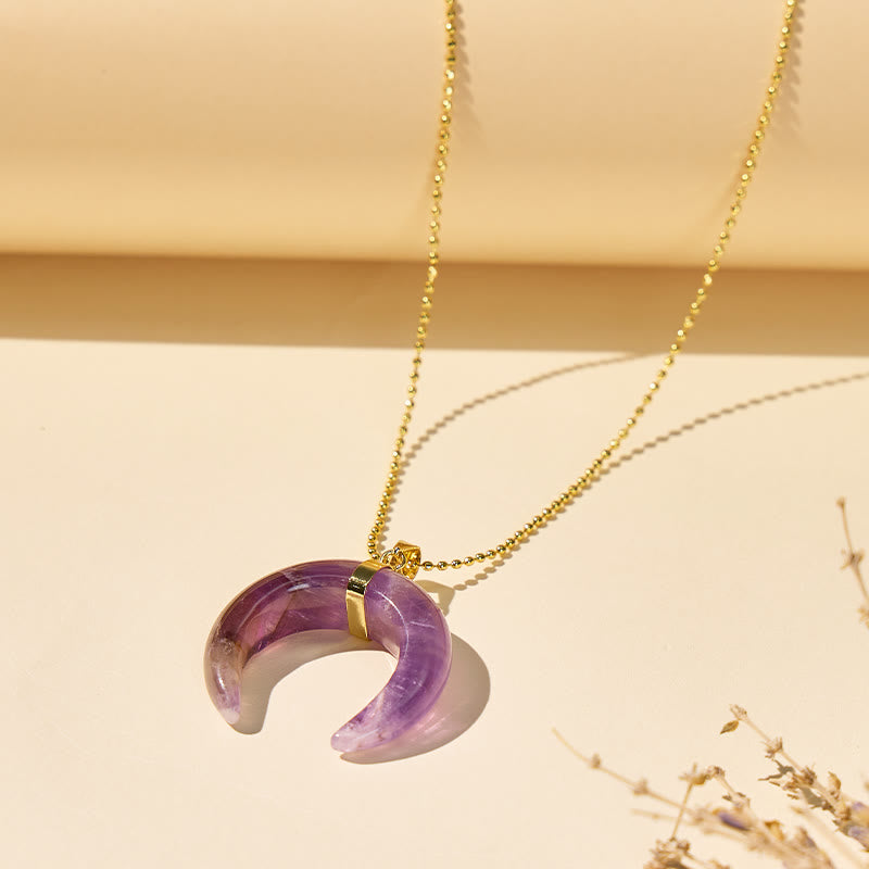 FuAttract Calm Love Intuition & Spiritual Balance Crescent Moon Multi-Stone Necklace - image 4