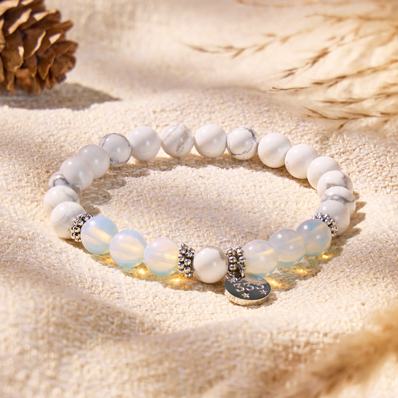 FuAttract Angel Numbers White Turquoise Opalite Bracelet – Calm & Gentle Energy - image 2