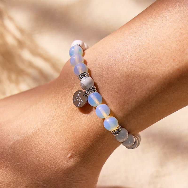 FuAttract Angel Numbers White Turquoise Opalite Bracelet – Calm & Gentle Energy - image 4