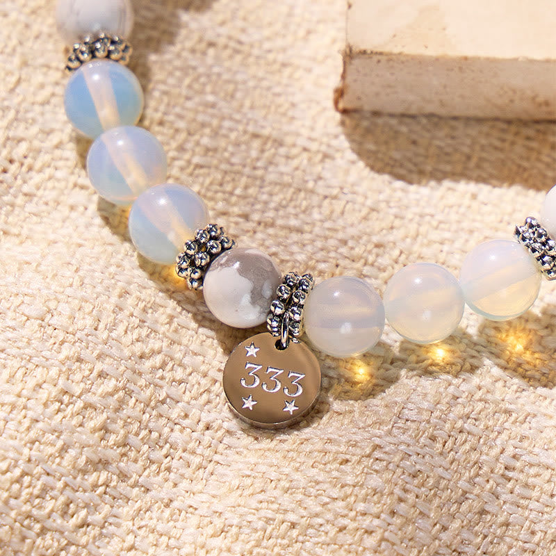 FuAttract Angel Numbers White Turquoise Opalite Bracelet – Calm & Gentle Energy - image 5