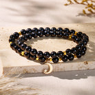 FuAttract Balance Positivity Protection Crescent Moon Black Tourmaline Bracelet - 8mm - image 0