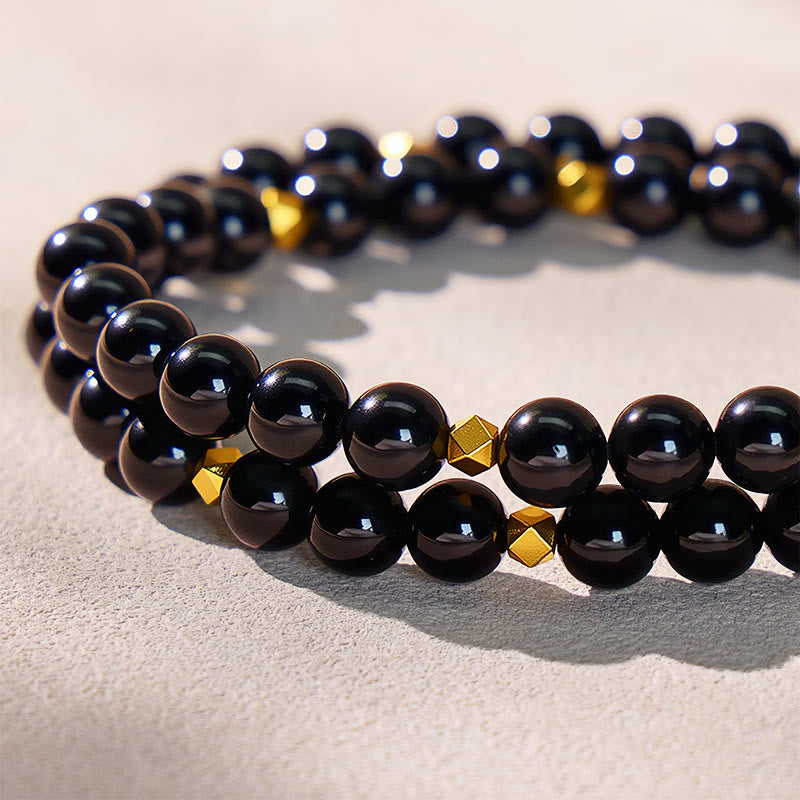 FuAttract Balance Positivity Protection Crescent Moon Black Tourmaline Bracelet - image 4