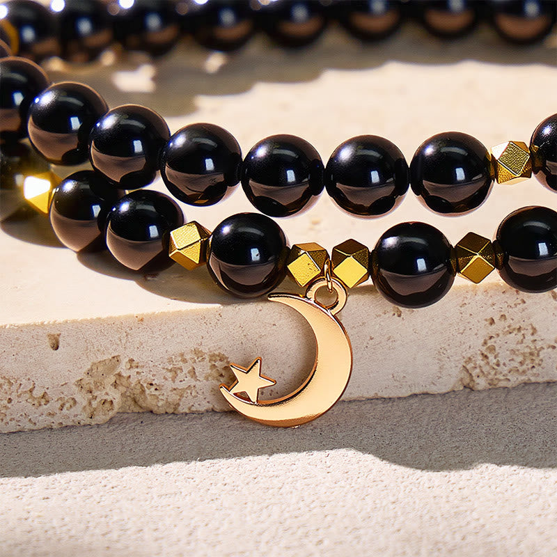 FuAttract Balance Positivity Protection Crescent Moon Black Tourmaline Bracelet - image 5