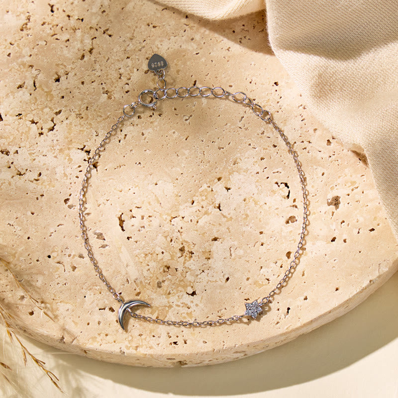 FuAttract Crescent Moon S925 Silver Bracelet – Calm Clarity Balance & Minimal Elegant - Silver - image 0
