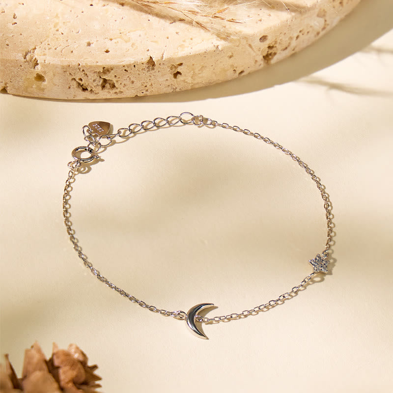 FuAttract Crescent Moon S925 Silver Bracelet – Calm Clarity Balance & Minimal Elegant - image 1