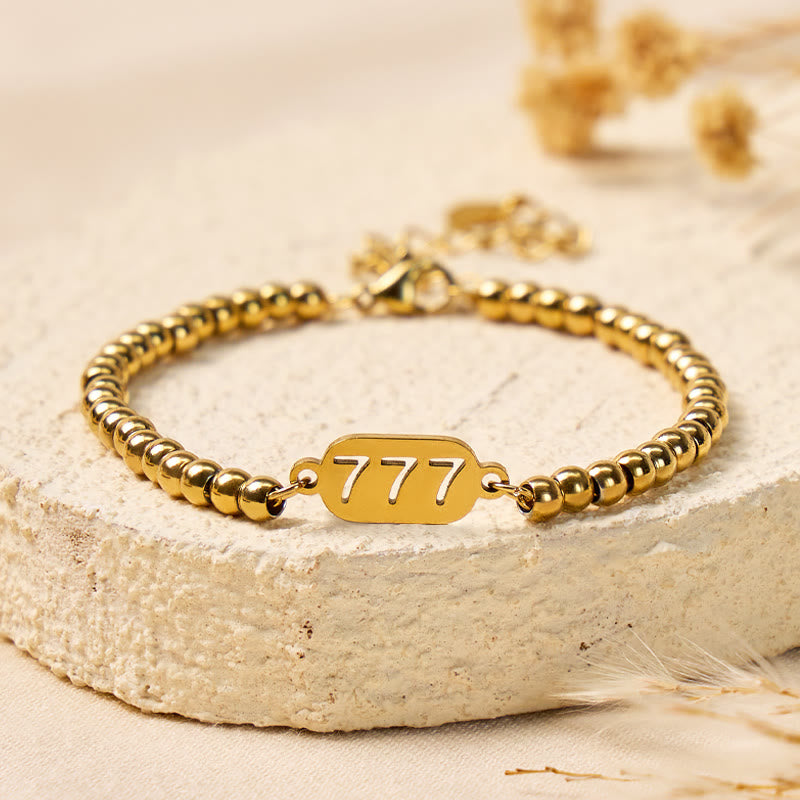 FuAttract Angel Numbers Stainless Steel Bracelet – Guidance Strength & Modern Energy - Gold - image 0
