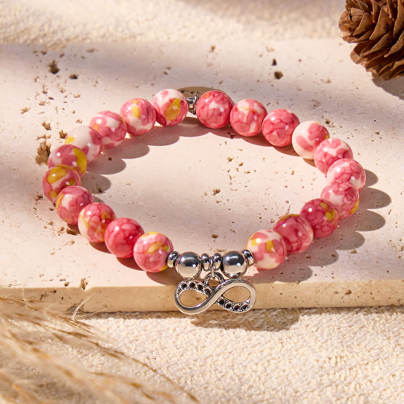 FuAttract Love Harmony Renewal & Calm Energy Infinity Rain Flower Jade Bracelet  - 8mm - image 0