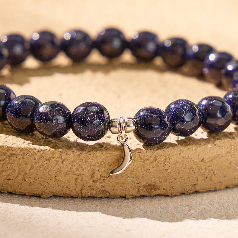 FuAttract Crescent Moon Blue Sandstone S999 Silver Bracelet – Focus & Calm Clarity - image 5