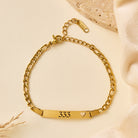 FuAttract Angel Numbers Stainless Steel Bracelet – Destiny Guidance Modern Strength - Gold - 333 - image 0