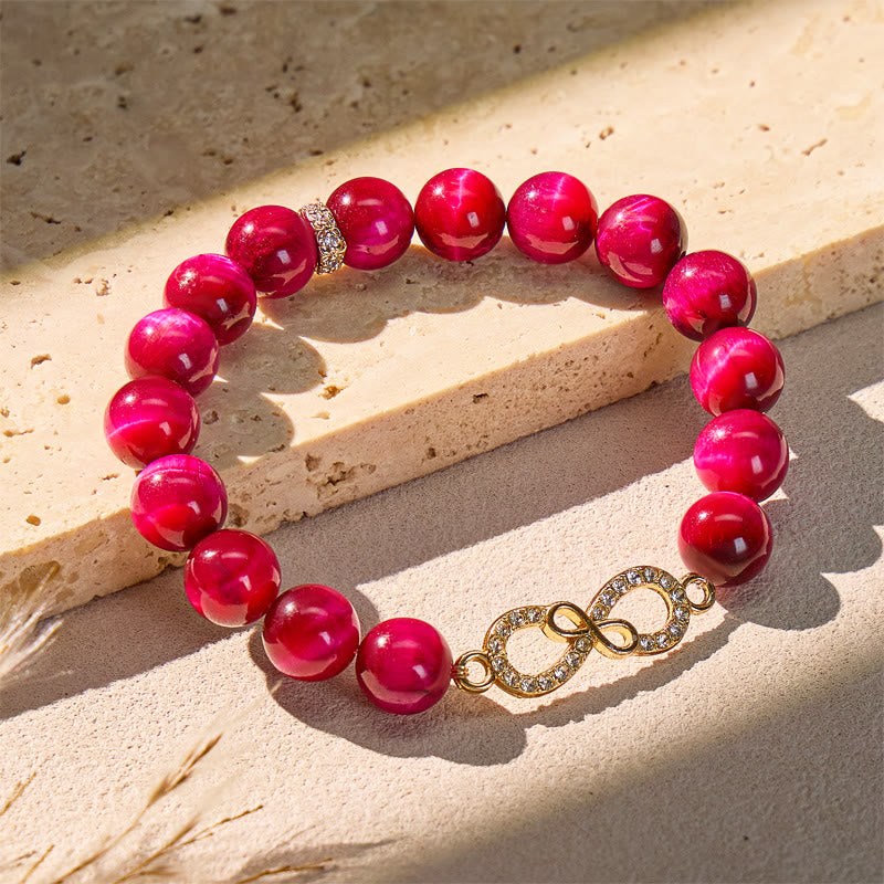 FuAttract Courage Focus Vital Energy Infinity Red Tiger's Eye Bracelet - 10mm - image 0