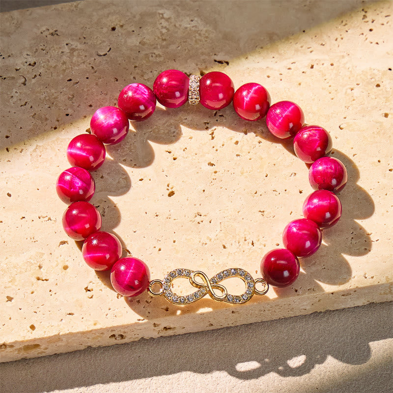FuAttract Courage Focus Vital Energy Infinity Red Tiger's Eye Bracelet - image 1