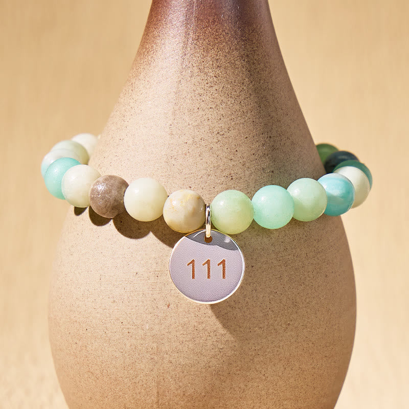 FuAttract Clarity Emotional Flow Angel Numbers Amazonite Stainless Steel Bracelet - image 2