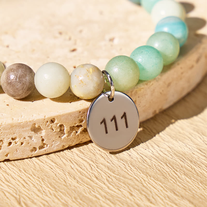 FuAttract Clarity Emotional Flow Angel Numbers Amazonite Stainless Steel Bracelet - image 4