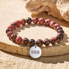 FuAttract Angel Numbers Rhodonite Stainless Steel Bracelet – Heart Balance Strength - 888 - image 0