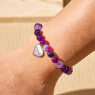 FuAttract Stability Calm Angel Numbers Purple Stripe Agate Stainless Steel Bracelet - image 4