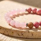 FuAttract Healing Strength Angel Numbers Strawberry Quartz Rhodonite Stainless Steel Bracelet - image 5