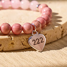 FuAttract Healing Strength Angel Numbers Strawberry Quartz Rhodonite Stainless Steel Bracelet - image 4
