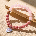 FuAttract Healing Strength Angel Numbers Strawberry Quartz Rhodonite Stainless Steel Bracelet - image 1