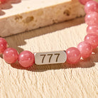 FuAttract Love Energy Balance Angel Numbers Strawberry Quartz Stainless Steel Bracelet  - image 4