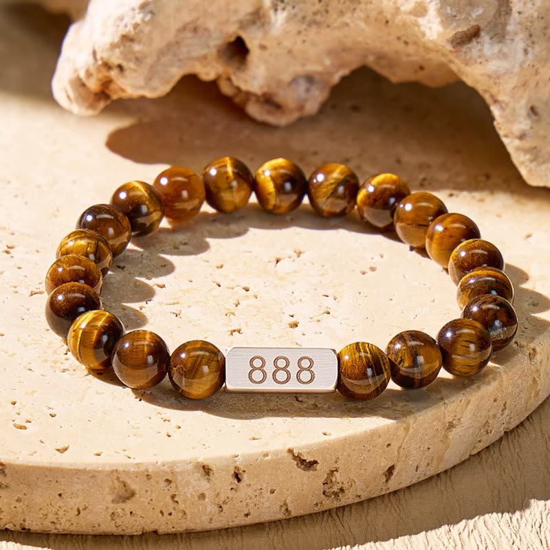 FuAttract Courage Focus Strength Angel Numbers Tiger's Eye Stainless Steel Bracelet - image 1