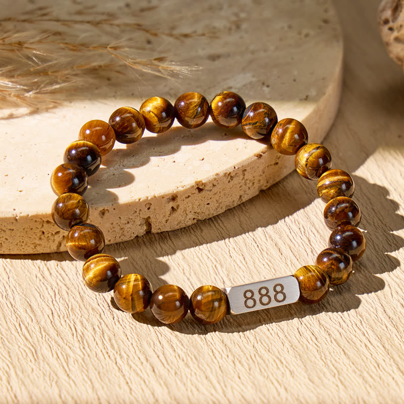 FuAttract Courage Focus Strength Angel Numbers Tiger's Eye Stainless Steel Bracelet - 999 - image 0