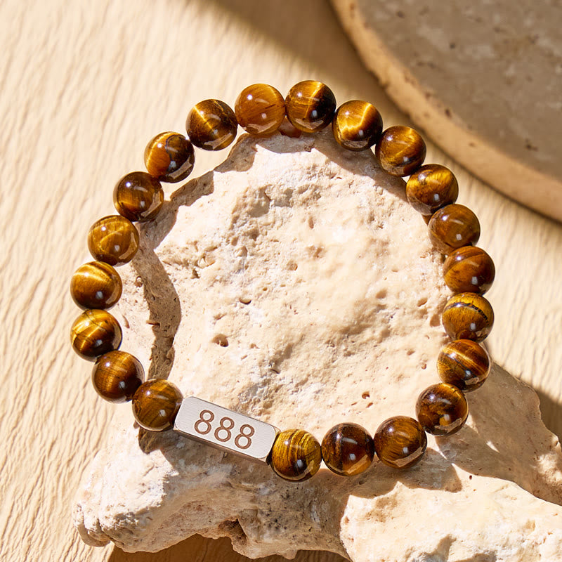 FuAttract Courage Focus Strength Angel Numbers Tiger's Eye Stainless Steel Bracelet - image 2