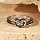 FuAttract Infinity Heart Zircon Ring – Love Vitality Radiance Balance Energy - Black - US 10 - image 6