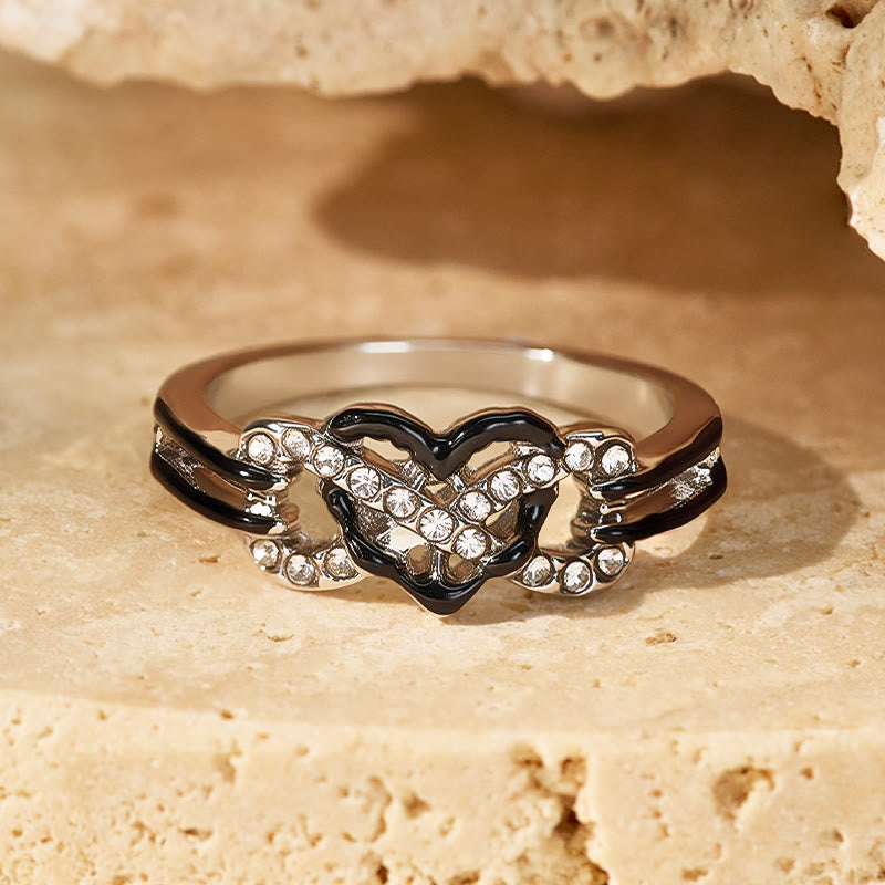 FuAttract Infinity Heart Zircon Ring – Love Vitality Radiance Balance Energy - Black - US 10 - image 6