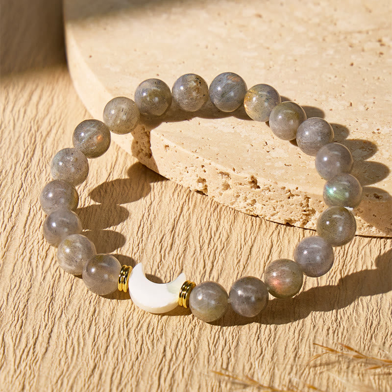 FuAttract Crescent Moon Labradorite Bracelet – Intuition Protection Calm Energy - image 1