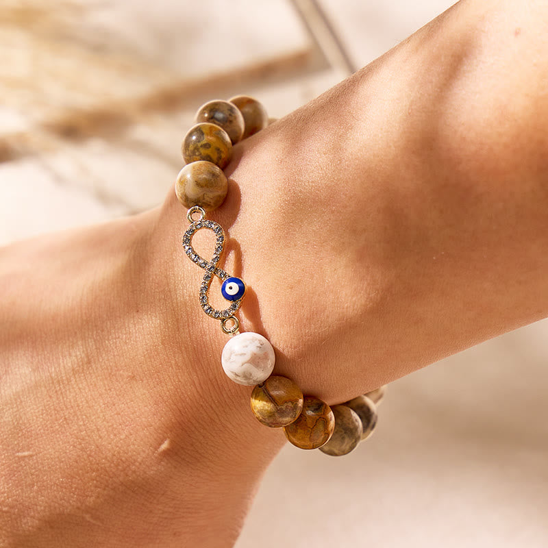 FuAttract Protection Joy Emotional Balance Evil Eye Crazy Lace Agate Bracelet - image 5