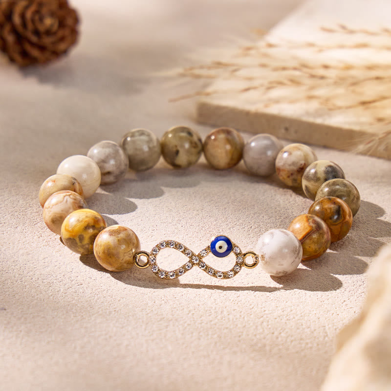 FuAttract Protection Joy Emotional Balance Evil Eye Crazy Lace Agate Bracelet - image 3