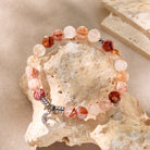 FuAttract Crescent Moon Red Glue Flower Stainless Steel Bracelet – Calm & Protection - image 2