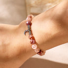 FuAttract Crescent Moon Red Glue Flower Stainless Steel Bracelet – Calm & Protection - image 3