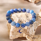 FuAttract Crescent Moon Blue Aventurine Bracelet – Calm Focus Stability - 10mm - image 0