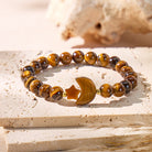 FuAttract Crescent Moon Multi Crystal Bracelet – Clarity Focus Love Energy - Tiger's Eye - image 0