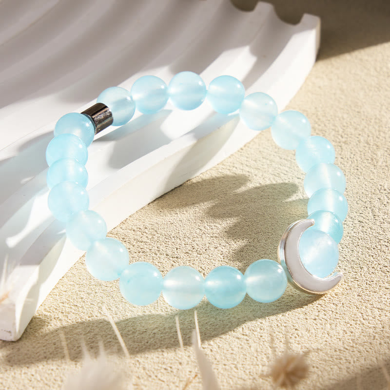 FuAttract Crescent Moon Aquamarine Bracelet – Calm Clarity Balance - image 2