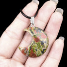 FuAttract Crescent Moon Multi-Stone Necklace – Calm Protection Balance & Emotional Healing - Unakite - image 25