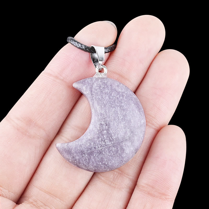 FuAttract Crescent Moon Multi-Stone Necklace – Calm Protection Balance & Emotional Healing - Lepidolite - image 30