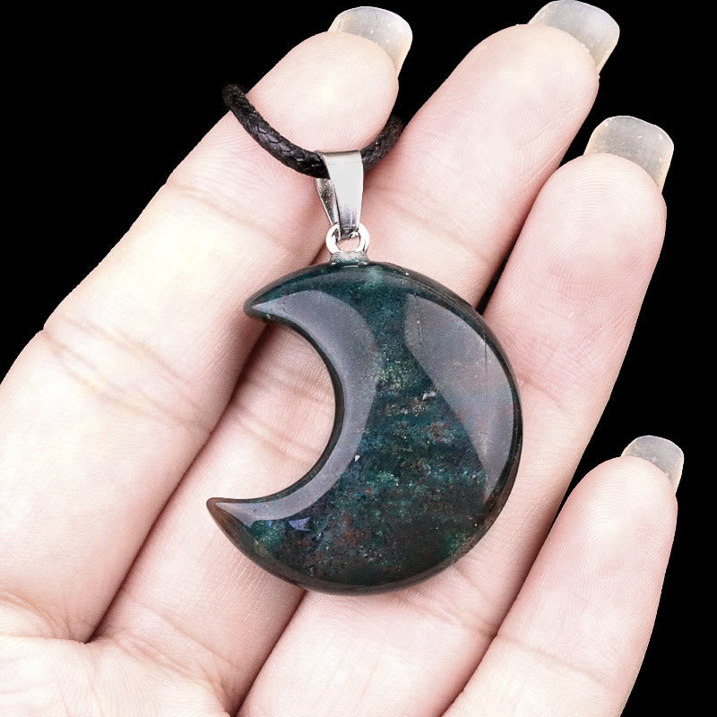 FuAttract Crescent Moon Multi-Stone Necklace – Calm Protection Balance & Emotional Healing - Indian Agate - image 20