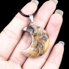 FuAttract Crescent Moon Multi-Stone Necklace – Calm Protection Balance & Emotional Healing - Crazy Lace Agate - image 24