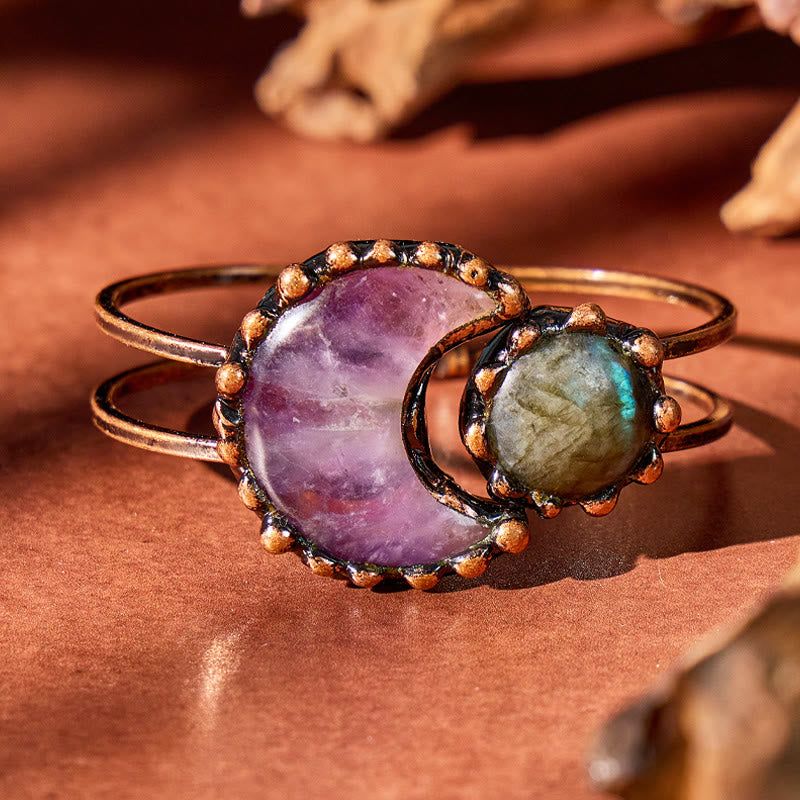 FuAttract Crescent Moon Rose Quartz Amethyst Green Aventurine Bracelet – Love Clarity Growth - image 2