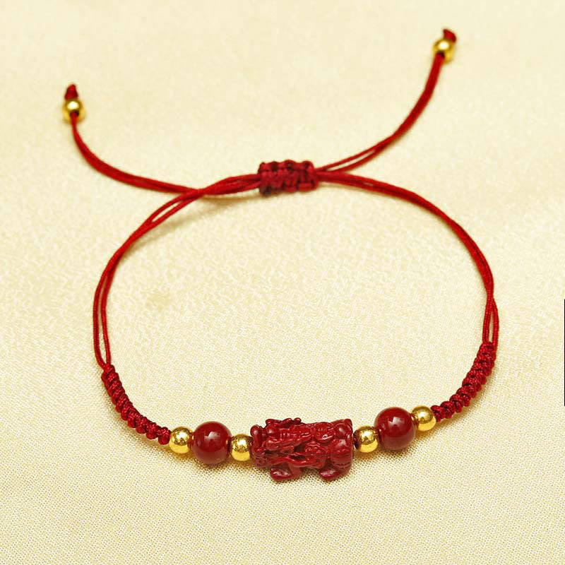FuAttract Wealth Protection Luck Flow Pixiu Cinnabar Red String Bracelet - image 1