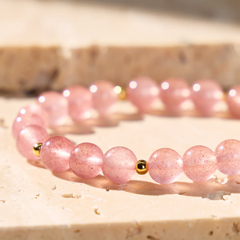 FuAttract Love Healing Angel Numbers Strawberry Quartz Stainless Steel Bracelet - image 5