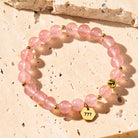 FuAttract Love Healing Angel Numbers Strawberry Quartz Stainless Steel Bracelet - 8mm - image 0