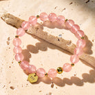 FuAttract Love Healing Angel Numbers Strawberry Quartz Stainless Steel Bracelet - image 1
