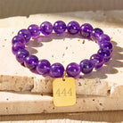 FuAttract Emotional Balance Calm Angel Numbers Amethyst Stainless Steel Bracelet - 10mm - image 0