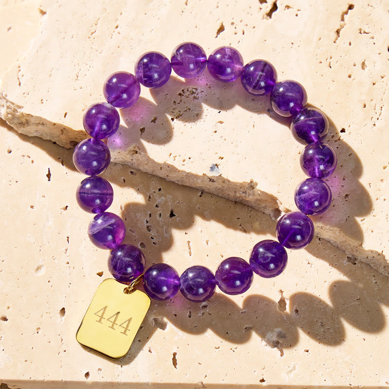 FuAttract Emotional Balance Calm Angel Numbers Amethyst Stainless Steel Bracelet - image 1