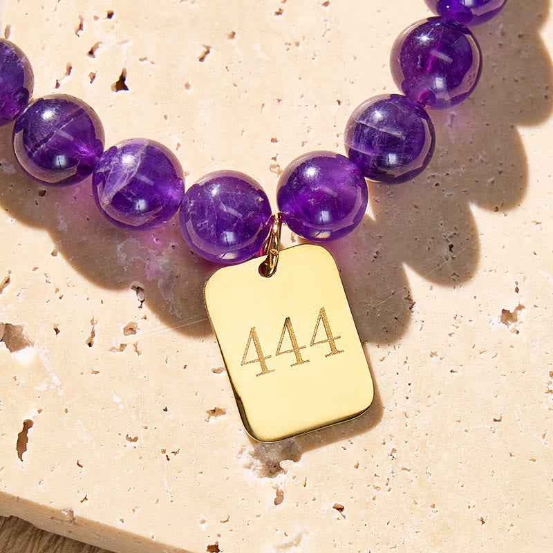 FuAttract Emotional Balance Calm Angel Numbers Amethyst Stainless Steel Bracelet - image 4